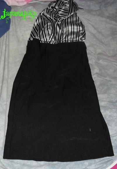 Black/White Striped Halter Dress Sz. S