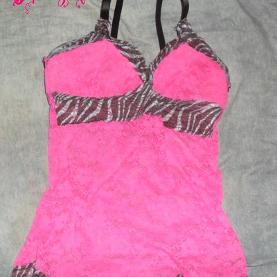 〖sold out〗pink/white-brown leopard print cami 34b - Thumbnail 4