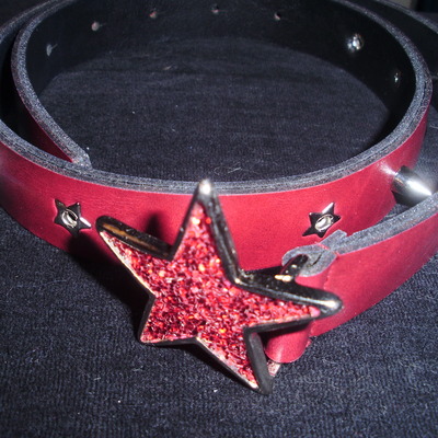 Red star spike belt (choker, bracelet) 
