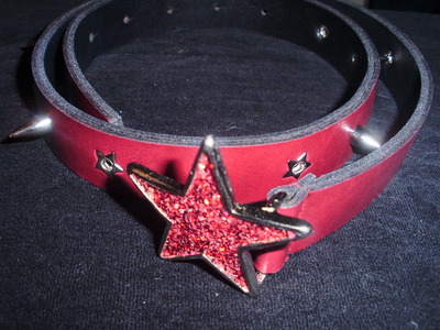 Red Star Spike Belt (Choker, Bracelet) 