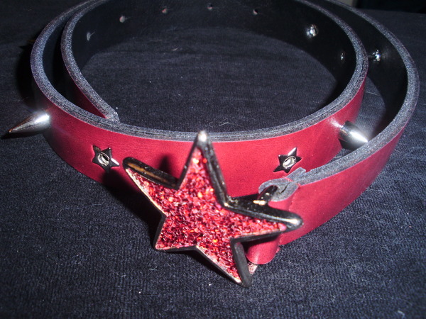 Red Star Spike Belt (Choker, Bracelet) 