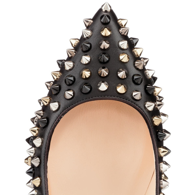 CHRISTIAN LOUBOUTIN PIGALLE SPIKES FLAT BLACK/MIX