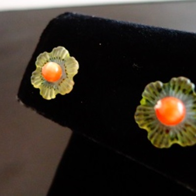 Beaded flower studs