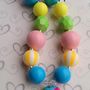 Summer Beach Ball Pendant Chunky Necklace and Matching Bracelet/Perfect Beach Photo Props/Bubblegum Beads/Girls Jewelry-1