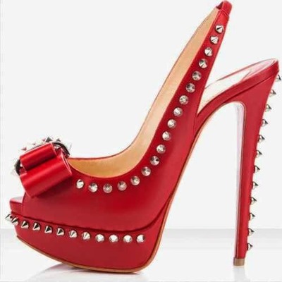 Christian louboutin lady clou lucifer bow spiked 150 red