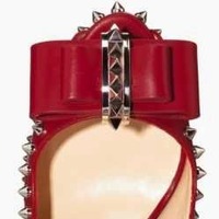 CHRISTIAN LOUBOUTIN LADY CLOU LUCIFER BOW SPIKED 150 RED - Thumbnail 2