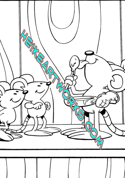 Garfield #8 "Santa Mouse" story page 2 inks from Boom Studios