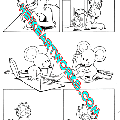 Garfield #8 "santa mouse" story page 6 inks from boom studios