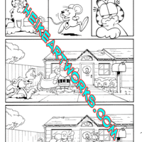 Garfield #8 "Santa Mouse" story page 7 inks from Boom Studios. - Thumbnail 1