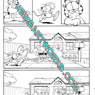 Garfield #8 "santa mouse" story page 7 inks from boom studios.