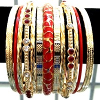 Color and Gold Animal Print Bangles  - Thumbnail 1
