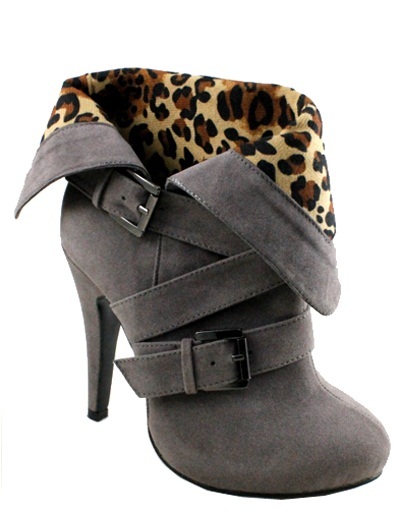 "Brandy" High Heel Bootie-Grey
