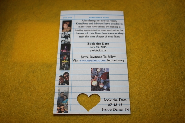 Save the Date Cards - Library Theme - One Sided with Sleeves (50 Cards with sleeves)