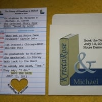Save the Date Cards - Library Theme - Two Sided with Sleeves (50 Cards with sleeves) - Thumbnail 3