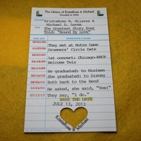 Save the Date Cards - Library Theme - Two Sided with Custom Magnet Sleeves (50 Cards with sleeves) - Thumbnail 2