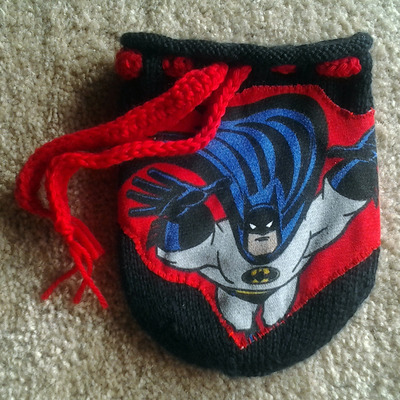 Knit dice bag: batman animated