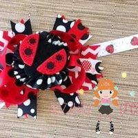 Lady Bug Hair Bow/Boutique Bow/Hair Clip/Girls Bows - Thumbnail 1
