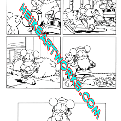Garfield #8 "santa mouse" story page 9 inks from boom studios