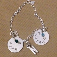 Sterling Silver Round Pendant Bracelet - Thumbnail 1