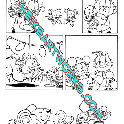 Garfield #8 "santa mouse" story page 11 inks from boom studios
