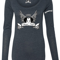  Amour Noir Women's Triblend Scoop Long Sleeve T-Shirt  - Thumbnail 4