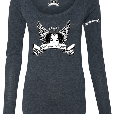  amour noir women's triblend scoop long sleeve t-shirt 