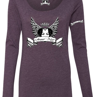  amour noir women's triblend scoop long sleeve t-shirt 