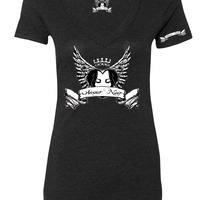  Amour Noir Women's  Triblend Deep V-Neck T-Shirt - Thumbnail 1
