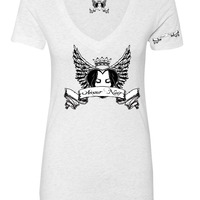  Amour Noir Women's  Triblend Deep V-Neck T-Shirt - Thumbnail 2