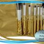 7 Piece Makeup Brush Set w/ Gold Makeup Case-2