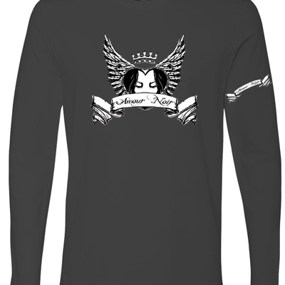 Amour noir men's premium fitted long sleeve crew tshirt