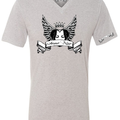  amour noir men's triblend v-neck t-shirt