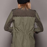 Studded Military Jacket - Thumbnail 4