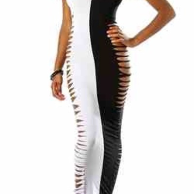 Razor sides maxi dress