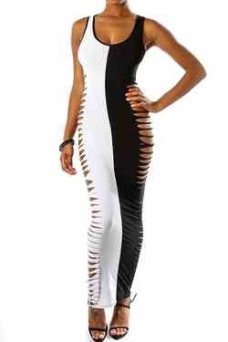 Razor sides maxi dress