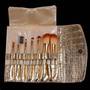 Solid Gold 7 Pc Makeup Brush Set w/Gold Leather bag-1