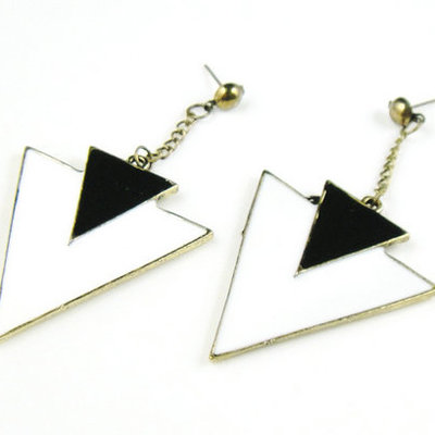 "vintage" double triangle earrings