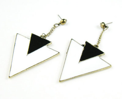 "Vintage" Double Triangle Earrings