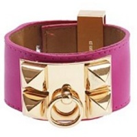 Faux Leather Studded Bracelet - Thumbnail 1