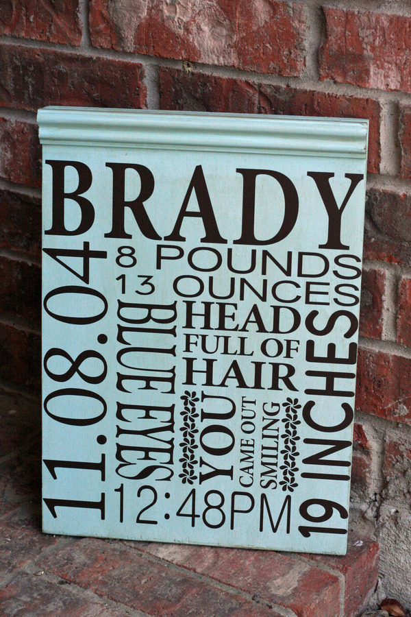 Brady baby plaque