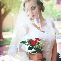 Sweet Alencon Lace Mantilla  - Thumbnail 1