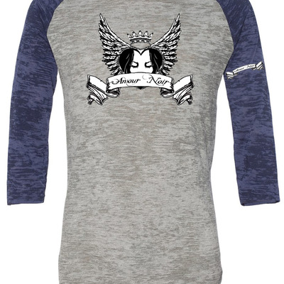 Amour noir men's burnout big league baseball t-shirt