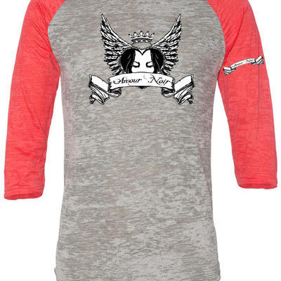 Amour noir men's burnout big league baseball t-shirt