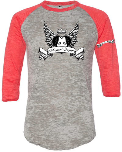 Amour Noir Men's Burnout Big League Baseball T-Shirt