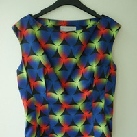 how and what prism print peplum top - Thumbnail 1