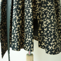 how and what black beige pattern dress with faux-leather belt - Thumbnail 4