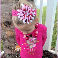 Valentine's Red And Pink Heart Pendant Chunky Necklaces  - Thumbnail 3