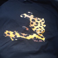 Men Black Crew neck- cheetah print - Thumbnail 1
