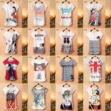 Fashion women's girl's korean short sleeve loose casual t