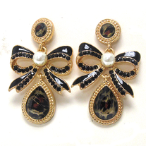 Pearl Drop Animal Print Earrings